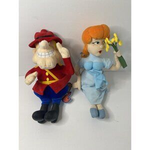 1999 Stuffins CVS Rocky And Bullwinkle Dudley Do Right & Nell‎ 15” Plush READ
